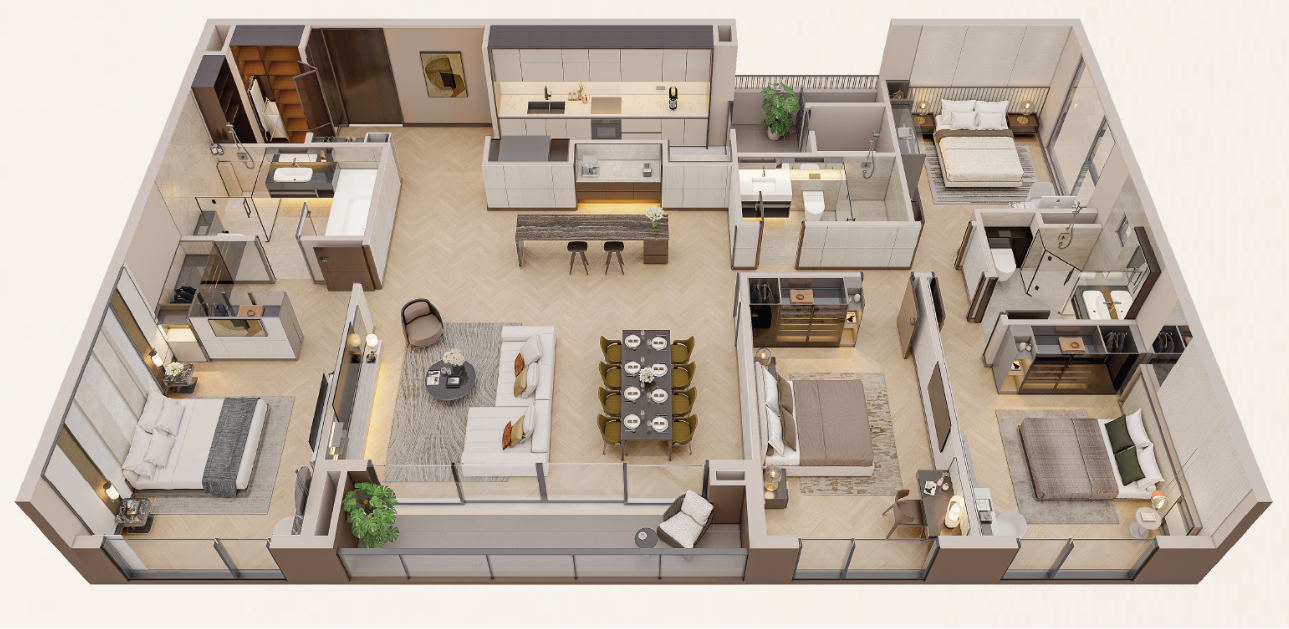 Căn hộ 4 phòng ngủ